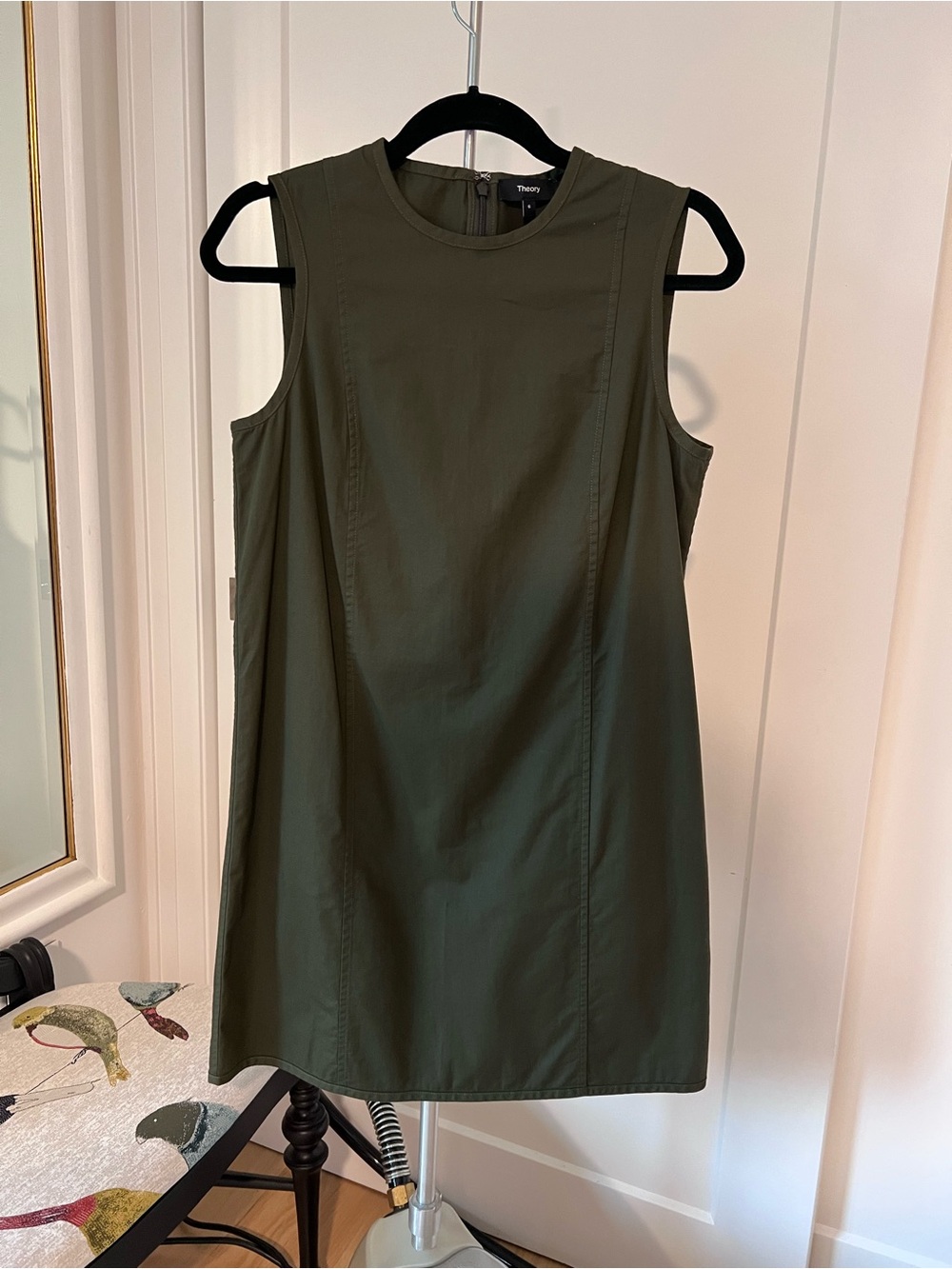 Theory Olive Green Sleeveless Shift Dress